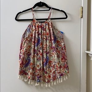 Paisley tank with tassels
